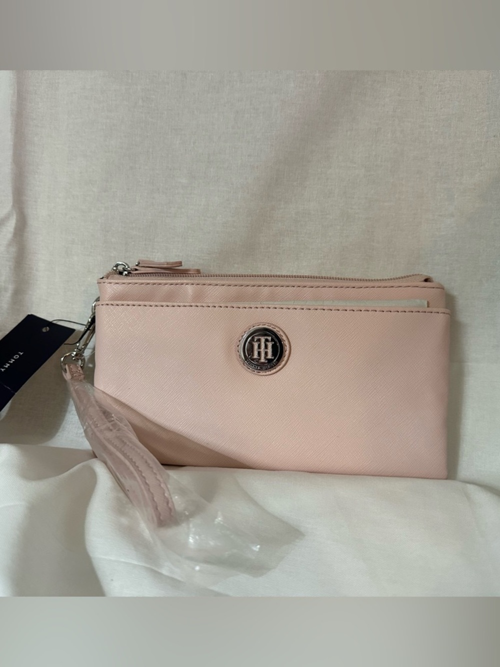 Tommy Hilfiger Pale Pink Wristlet Clutch